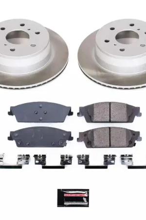 Power Stop 15-20 GMC Yukon XL Rear Semi-Coated Rotor Kit Same Day Shipping