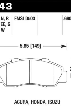Hassle-Free Returns Hawk 97-98 Acura CL 3.0L Base Front ER-1 Brake Pads
