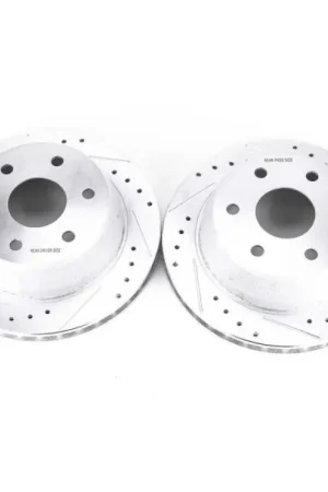 One Day Deal Power Stop 02-06 Cadillac Escalade Rear Evolution Drilled & Slotted Rotors - Pair