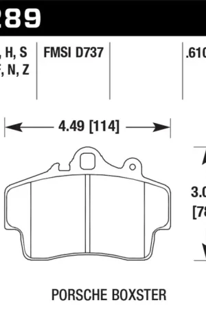 Hawk 97-99 Porsche Boxster 2.5L Base 4 Piston Caliper Front ER-1 Brake Pads Editor’s Pick