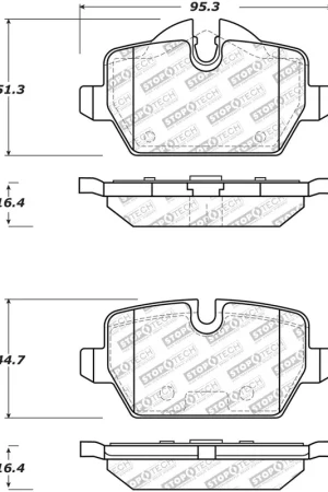 Money Back Guarantee StopTech Street Select Brake Pads w/Hardware - Rear 11-16 Mini Cooper Countryman