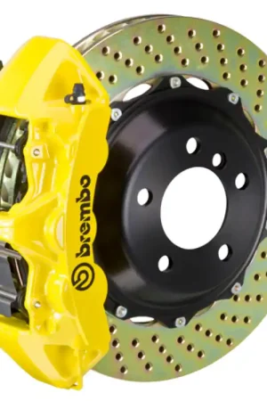 Special Offer Brembo 10-15 Camaro V6 Front GT BBK 6 Piston Cast 380x32 2pc Rotor Drilled- Yellow