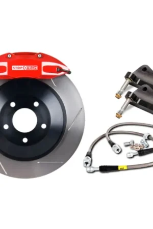 Certified StopTech 2015 Ford Mustang GT Front Big Brake Kit Silver ST-60 Calipers 380x34mm Slotted 1pc Rotors