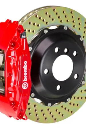 Brembo 02-07 Impreza/ wRX (GD/GG) Front GT BBK 4 Piston Cast 2pc 332x32 2pc Rotor Drilled-Red No Minimum Order