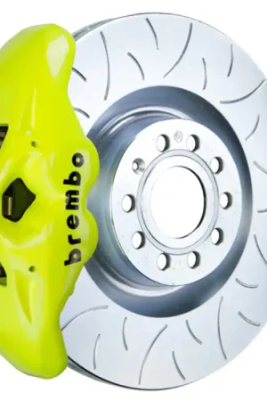 Brembo 14-20 A3 Front GT BBK 4 Piston Cast 345x30 1pc Rotor Slotted Type3-Fluo. Yellow Time-Limited