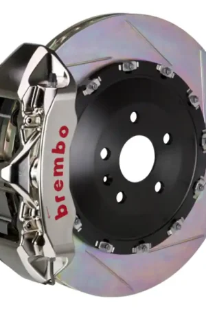 Discount Brembo 11-18 Cayenne Front GTR BBK 6 Piston Billet 405x34 2pc Rotor Slotted Type1 - Nickel