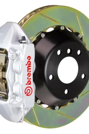 Premium Brembo 17+ LC500/18+ LS500 Rear GT BBK 4 Piston Cast 380x28 2pc Rotor Slotted Type-1-Silver