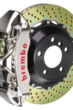 Crafted Brembo 07-17 LS460/LS460L/LS600h L Front GTR BBK 6 Piston Billet 380x32 2pc Rotor Drilled- Nickel