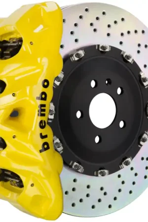 Trusted Brand Brembo 19+ Model X (Excl Plaid) Fr GT BBK 8Pis Cast 412x38 2pc Rotor Drilled-Yellow
