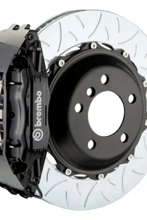 Brembo 03-06 G35 Sedan/03-08 350Z Fr GT BBK 4 Pist Cast 2pc 355x32 2pc Rotor Slotted Type3-Black Top Pick