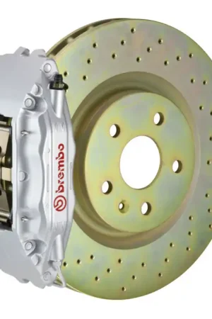 Editor’s Pick Brembo 05-14 Mustang GT Excl non-ABS Equipped Fr GT BBK 4Pist Cast 2pc 355x32 1pc Rtr Drill-Silver