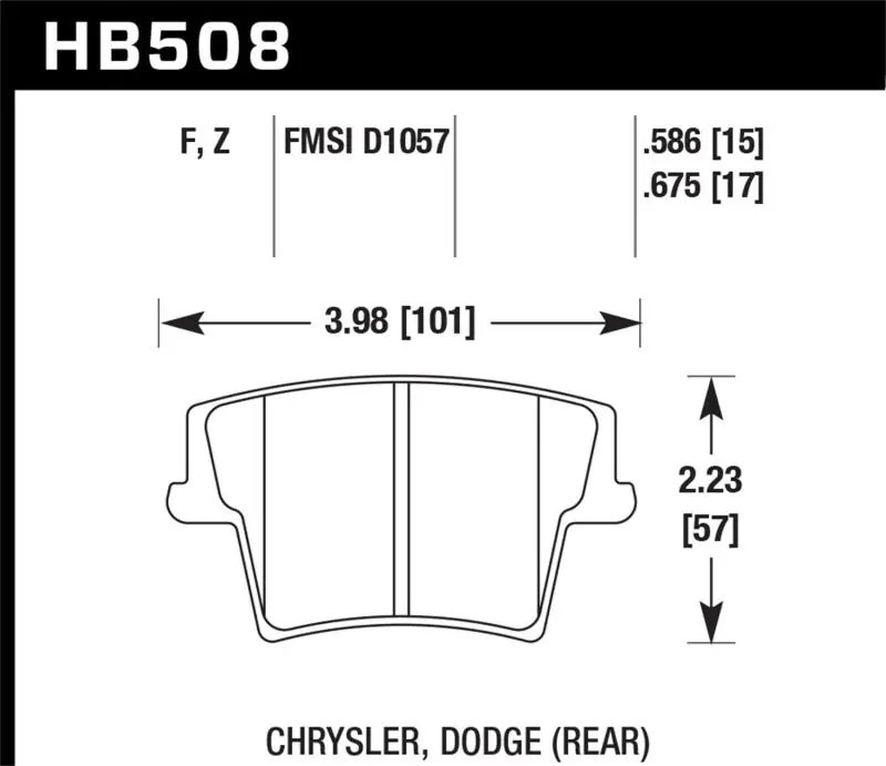 Exclusive Hawk 05-10 Chrysler 300 (except SRT8) / 08-10 Dodge Challenger SE/RT HPS 5.0 Brake Pads