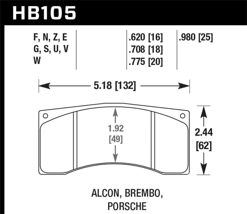 Hawk Alcon B Caliber HP+ Street Brake Pads Free Delivery