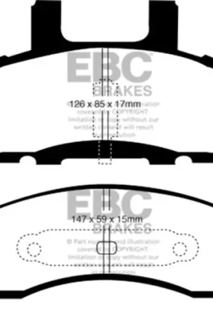 Worldwide Shipping EBC 90-93 Chevrolet C20 8600 LB Yellowstuff Front Brake Pads