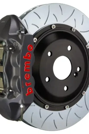 Budget Brembo 15-23 Mustang Rear GTS BBK 4 Piston Cast 380x28 2pc Rotor Slotted Type3-Black HA