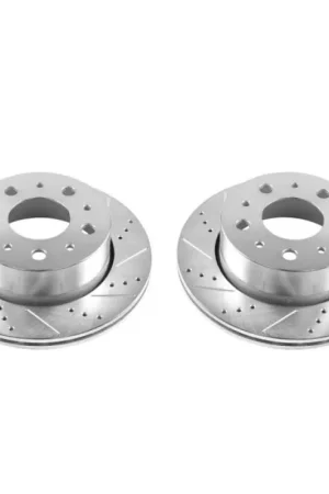 Budget Power Stop 14-19 Ram ProMaster 1500 Rear Evolution Drilled & Slotted Rotors - Pair