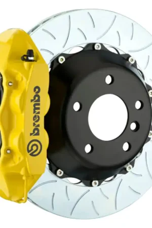 Brembo 02-07 Spyder/04-07 GranSport Rear GT BBK 4 Pist Cast 380x28 2pc Rotor Slotted Type3- Yellow Exclusive Offer