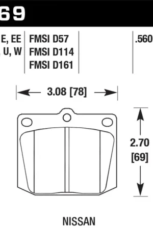 Hawk 75-78 Nissan 280Z Black Race Front Brake Pads Limited Offer