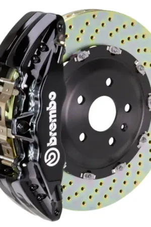 Brembo 15-16 Genesis Sedan 3.8/5.0 (Excl AWD) Fr GT BBK 6Pist Cast 380x34 2pc Rtr Drill-Black Money Back Guarantee