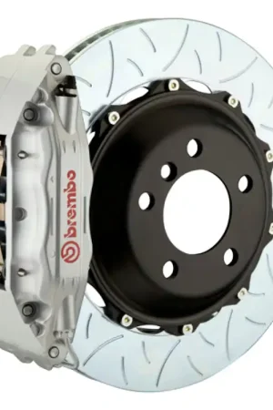 Brembo 99-05 330i (Excl. xDrive) Fr GT BBK 6 Pist Cast 355x32 2pc Rotor Slotted Type3-Silver One Day Deal