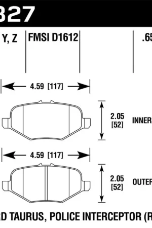 Hawk 13-16 Ford Taurus SHO HPS 5.0 Rear Brake Pads Exclusive