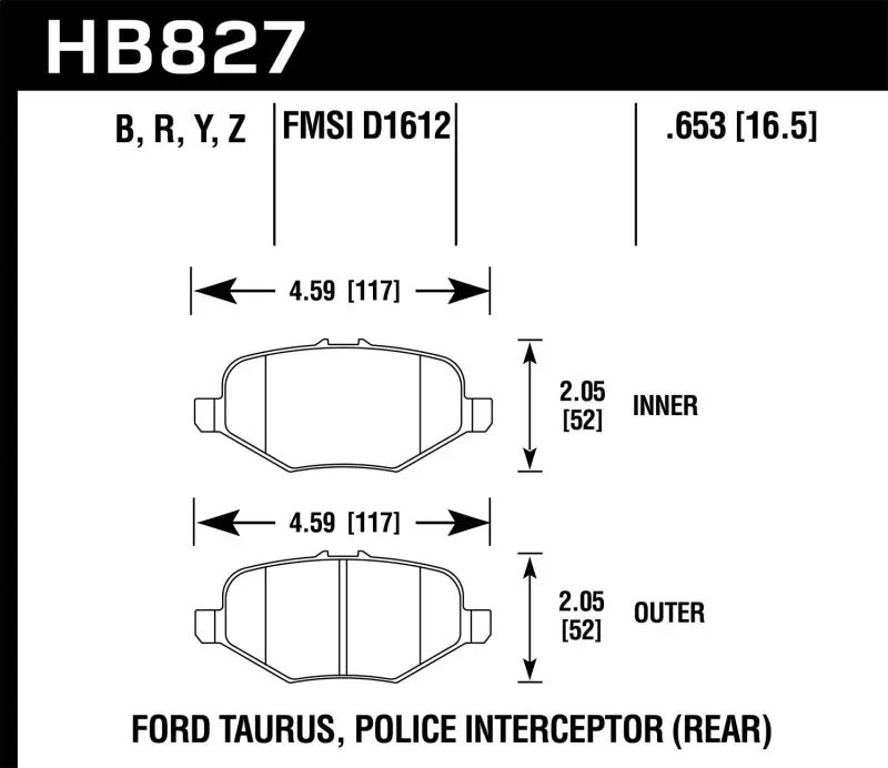 Hawk 13-16 Ford Taurus SHO HPS 5.0 Rear Brake Pads Exclusive