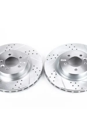 Limited Time Power Stop 2017 Land Rover Discovery Front Evolution Drilled & Slotted Rotors - Pair