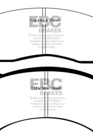 Premium EBC 84 Ford Fairmont 2.3 Redstuff Front Brake Pads