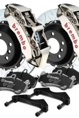 Brembo 06-13 Corvette Z06 Excl CC Brakes Fr GTR BBK 6Pist Billet 380x32 2pc Rotor Slot Type3-Nickel High Quality