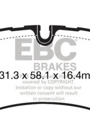 Certified EBC 13+ Land Rover Range Rover 3.0 Supercharged Extra Duty Rear Brake Pads