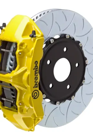 Super Sale Brembo 05-13 Corvette Front GT BBK 6 Piston Cast 350x34 2pc Rotor Slotted Type-3- Yellow