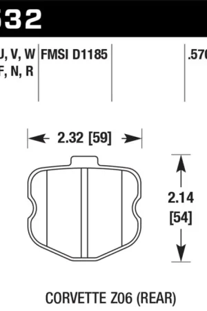Hawk 06-10 Chevy Corvette (OEM Pad Design) Rear HP+ Street Brake Pads Price Cut