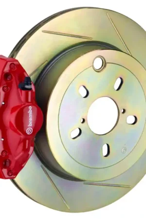 Brembo 99-05 323i/325i (Excl. xDrive) Rr GT BBK 2 Pist Cast 2pc 294x19 1pc Rotor Slotted Type1-Red Worldwide Shipping