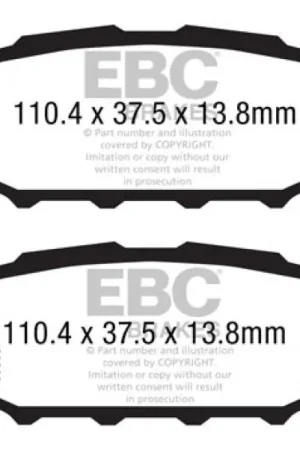 EBC 12+ Subaru BRZ 2.0 (solid rear rotors) Redstuff Rear Brake Pads Original