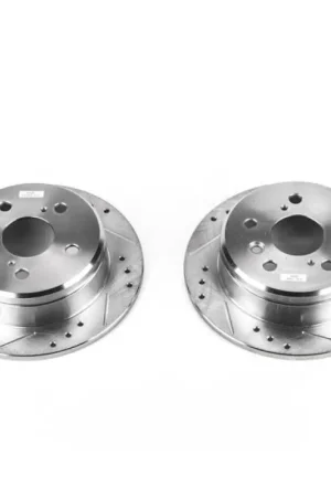 Power Stop 97-01 Lexus ES300 Rear Evolution Drilled & Slotted Rotors - Pair Fresh Stock