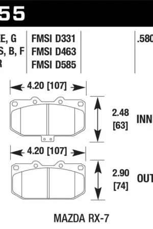 Affordable Hawk 86-95 Mazda RX-7 (Exc 1992) Black Race Front Brake Pads