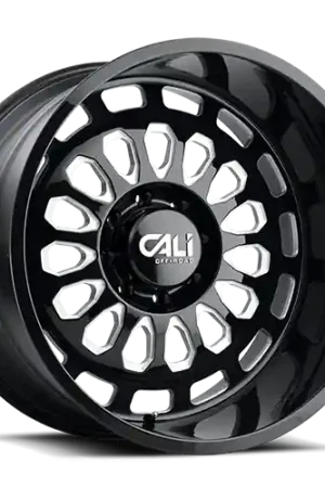 Warranty Included Cast Aluminum Wheels Paradox 9113 GB 24x14 Milled Spokes Gloss Black 6 On 139.7 Bolt Pattern -76 Offset Cali Offroad Wheels