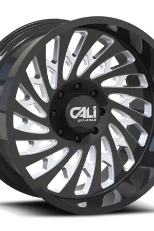 Cast Aluminum Wheels Switchback 9108 GB 20x10 Milled Spokes Gloss Black 5 On 139.7 Bolt Pattern -25 Offset Cali Offroad Wheels Brand New