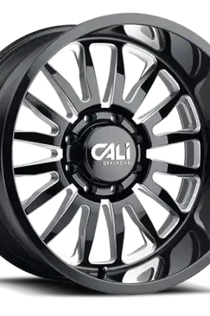 Seasonal Sale Cast Aluminum Wheels Summit 9110 GB-M 24x14 Milled Spokes Gloss Black 8 On 180 Bolt Pattern -76 Offset Cali Offroad Wheels