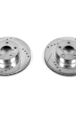 Weekend Sale Power Stop 93-01 Subaru Impreza Front Evolution Drilled & Slotted Rotors - Pair