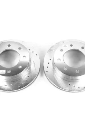 Hassle-Free Returns Power Stop 2003 Chevrolet Silverado 1500 HD Rear Evolution Drilled & Slotted Rotors - Pair