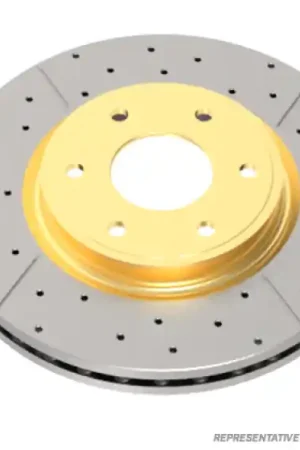 Holiday Sale DBA 94-01 Nissan Silvia S14/S15 Front Drilled & Slotted Street Series Rotor w/Gold Hat