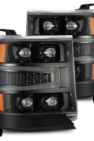Seasonal Sale AlphaRex 16-18 Chevy 1500HD NOVA-Series LED Proj Headlghts Alpha BK Atv Lgt/SeqSig & DRL(Req 810023)