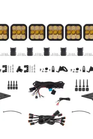 Diode Dynamics Jeep JL SS5 Pro CrossLink Windshield - Yellow Combo Lightbar Kit Must Have