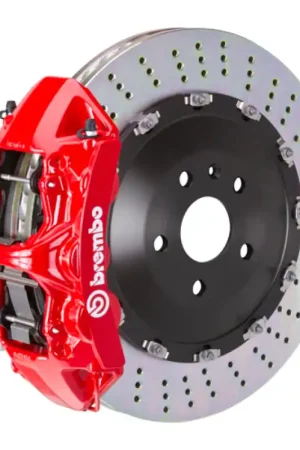 Best Choice Brembo 15-18 M3 (CC Brake Equipped) Front GT BBK 6 Piston Cast 405x34 2pc Rotor Drilled-Red