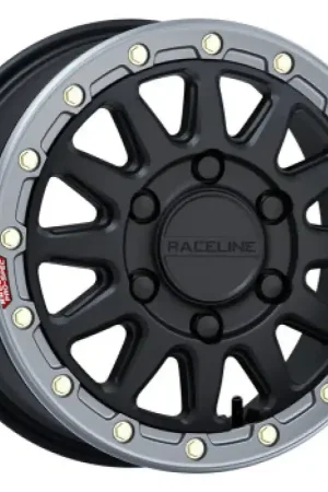 Flash Sale Raceline A14BG Alpha 17x7in/5x114.3 BP/25mm Offset/68mm Bore- Blk & Gunmetal Ring Beadlock Wheel