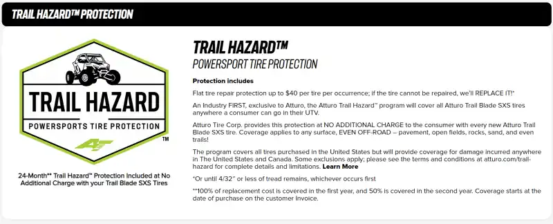 Fast Shipping Atturo Trail Blade BOSS SxS Tire - 30x11R14 77N