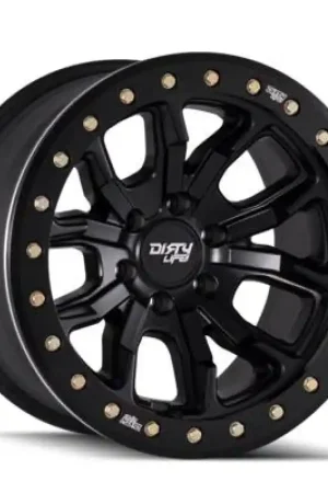 Dirty Life 9303 DT-1 17x9 / 5x127 BP / -38mm Offset / 78.1mm Hub Matte Black Wheel - Beadlock Holiday Sale