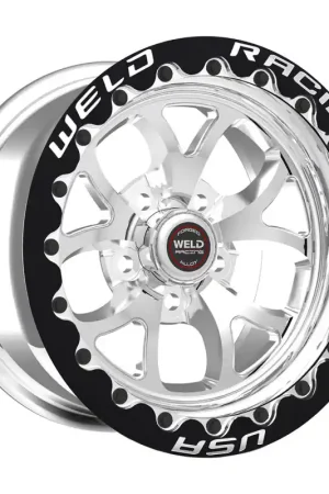 Weld S76 17X11 / 5X115mm BP / 6.2in BS (High Pad) - Black Center/Polish Wheel Single Beadlock MT Affordable