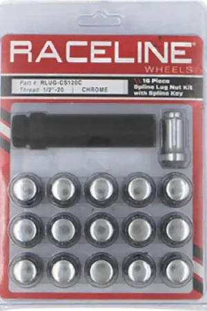 Raceline Spline Lug Nut Kit with Spline Key 1/2in-20 - 16 Pack - Chrome Hot Deal